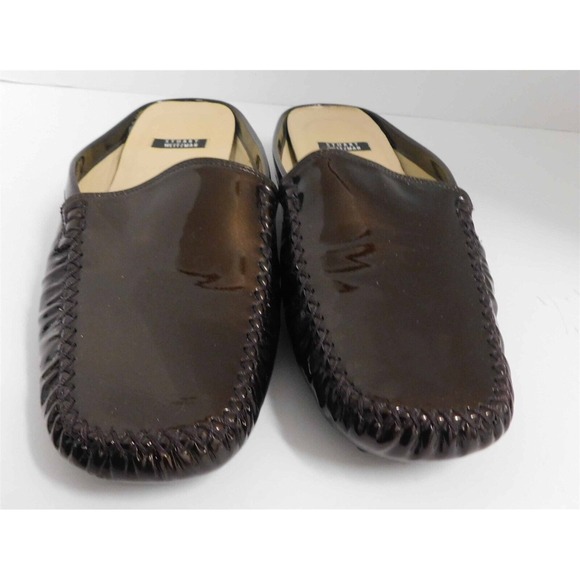 Stuart‎ Weitzman Brown Patent Leather Mule Flats 9.5 B - Picture 4 of 6